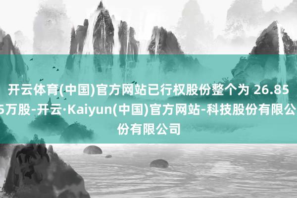 开云体育(中国)官方网站已行权股份整个为 26.8585万股-开云·Kaiyun(中国)官方网站-科技股份有限公司