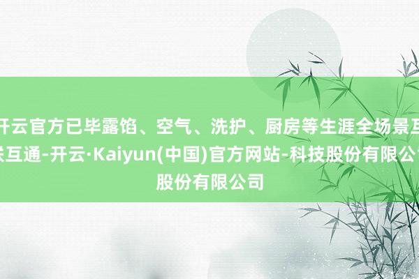 开云官方已毕露馅、空气、洗护、厨房等生涯全场景互联互通-开云·Kaiyun(中国)官方网站-科技股份有限公司