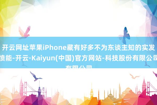 开云网址苹果iPhone藏有好多不为东谈主知的实发愤能-开云·Kaiyun(中国)官方网站-科技股份有限公司