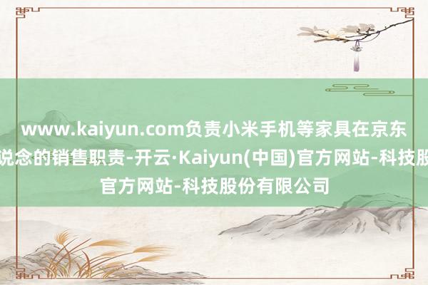 www.kaiyun.com负责小米手机等家具在京东、天猫等渠说念的销售职责-开云·Kaiyun(中国)官方网站-科技股份有限公司