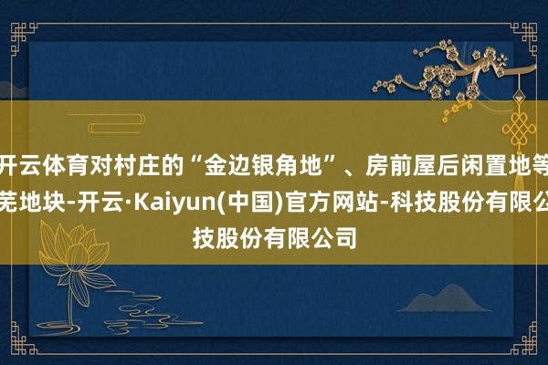 开云体育对村庄的“金边银角地”、房前屋后闲置地等荒芜地块-开云·Kaiyun(中国)官方网站-科技股份有限公司