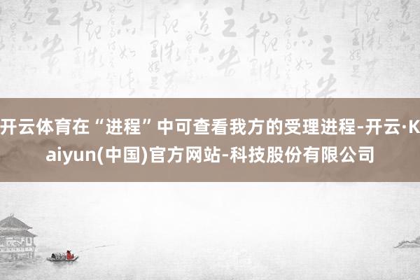 开云体育在“进程”中可查看我方的受理进程-开云·Kaiyun(中国)官方网站-科技股份有限公司