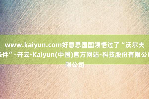 www.kaiyun.com好意思国国领悟过了“沃尔夫条件”-开云·Kaiyun(中国)官方网站-科技股份有限公司