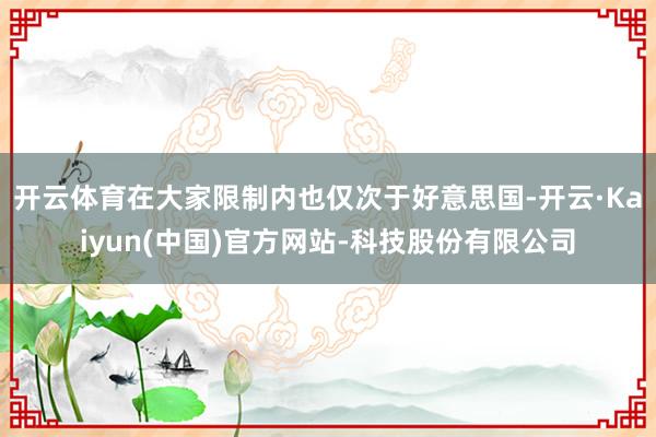 开云体育在大家限制内也仅次于好意思国-开云·Kaiyun(中国)官方网站-科技股份有限公司